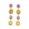 Fashion style women's earrings niche colorful drip oil design diamond stud earrings versatile high-end feeling earrings