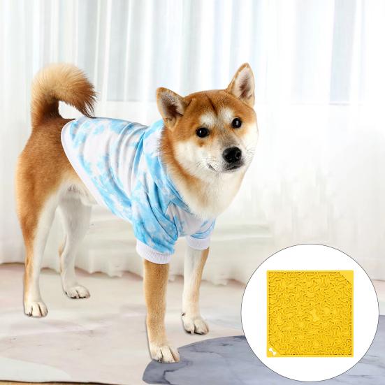 Tapete de alimentação lenta para cães, almofada de silicone para lamber com ventosa, comida para animais de estimação