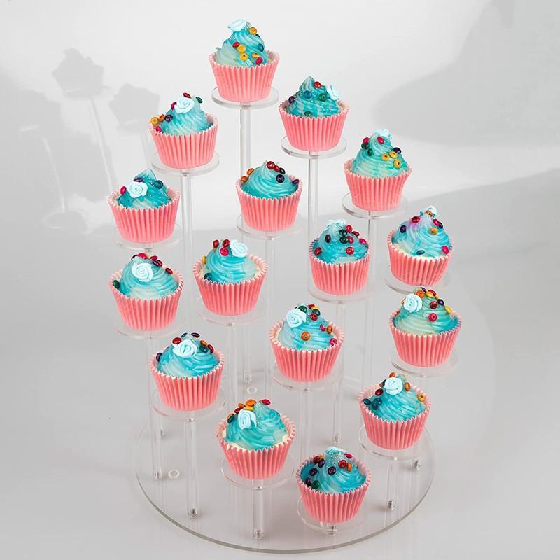 16 Tier Acrylic Cupcake Stand For Birthday Party Wedding Baby Shower Christmas Decoration Dessert Holder Cupcake Display Rack