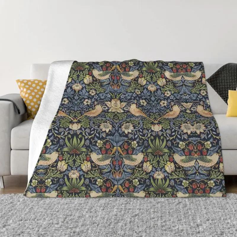 William Morris Deer Throw Blanket Sofa Fleece Warm Flannel Textile Pattern Blankets for Bedding Car Couch Bedspreads