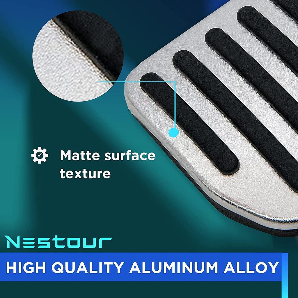 Nestour Tesla 2016-2025 Model 3 Model Y Foot Pedal Pad Replacement, Auto Aluminum Pedal