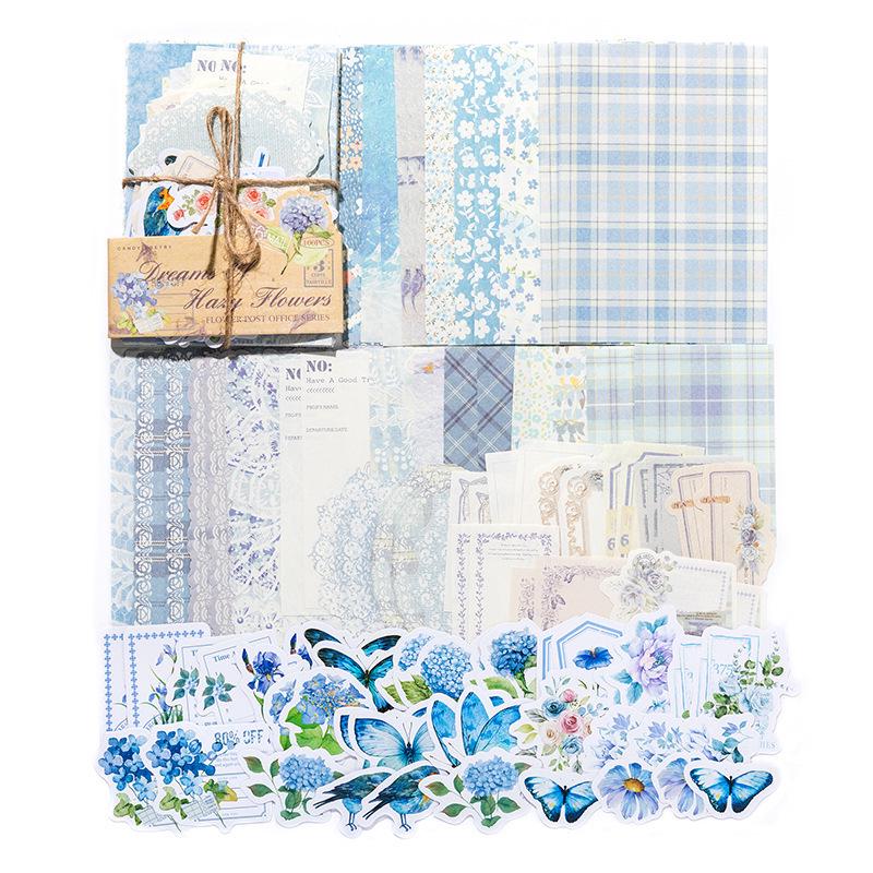 Retro Floral Butterfly Journal Stickers: DIY Decoration Kit