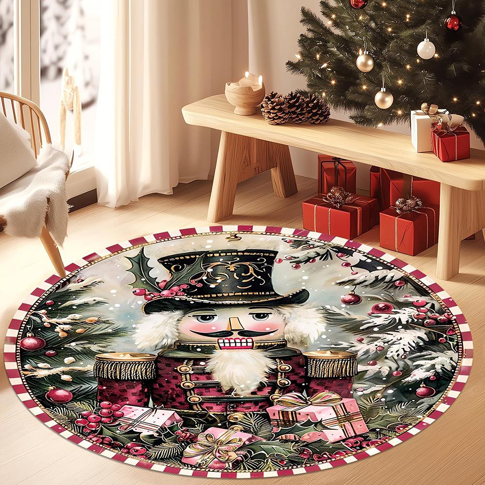 Christmas Round Rugs: Santa, Reindeer, Tree, and More for a Magical Holiday Home! room floor mats New Year home decoration