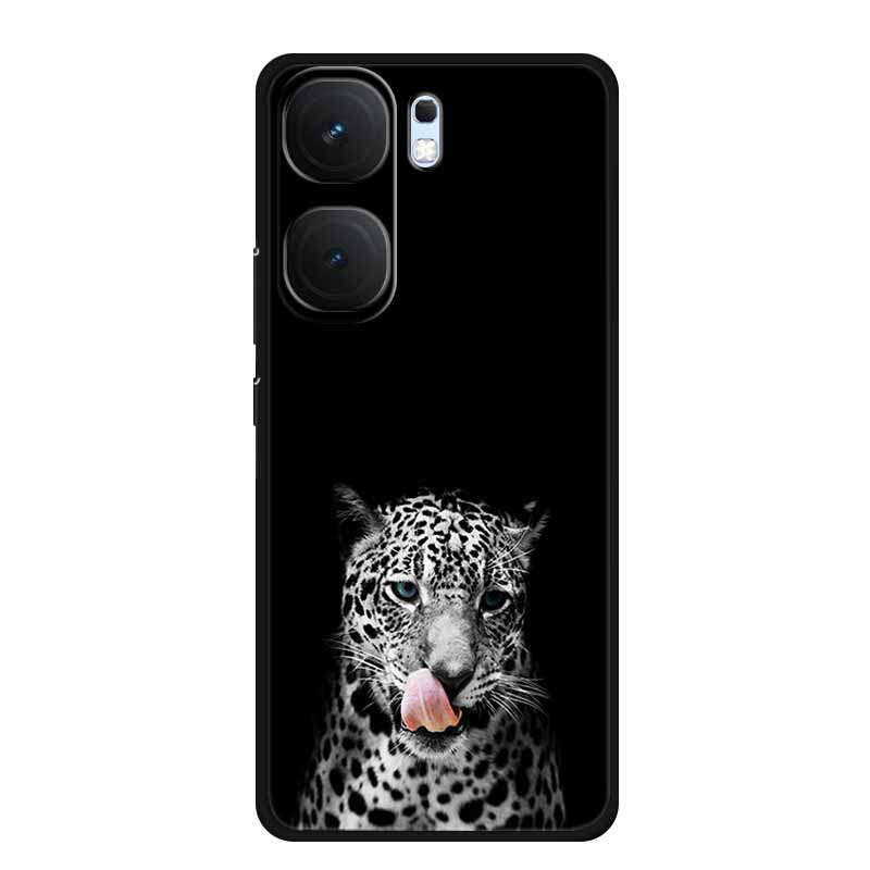 For Vivo iQOO Neo9 Pro Case TPU Silicone Soft Back Cover for Vivo iQOO Neo9 Neo 9 Black Fashion Cool Animals Coque Lion Tiger