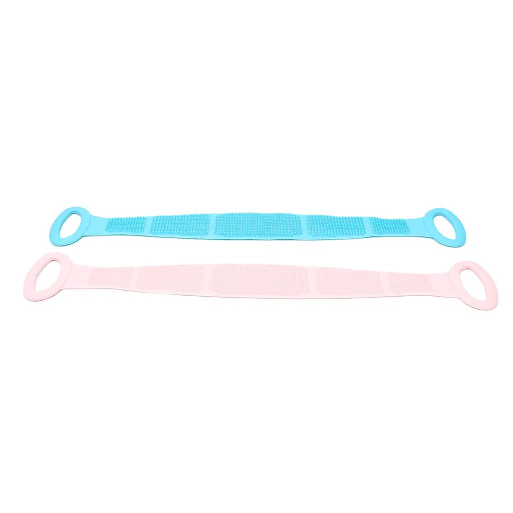 26.77in Silicone Back Scrubber Straps Double Sided Food Grade Safe Silicone Body Scrubber Belts with Anti Slip Handle