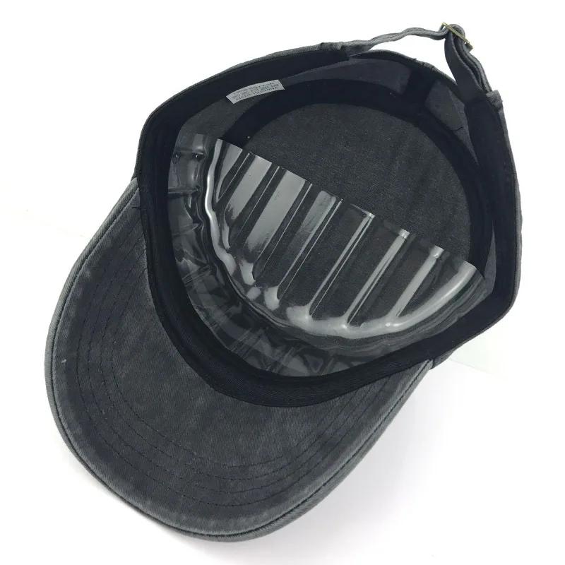 Tactical Hunting Cap for Men Solid Washed Denim Baseball Cap Summer Flat Military Snapback Vintage Sunshade Sun Dad Hat