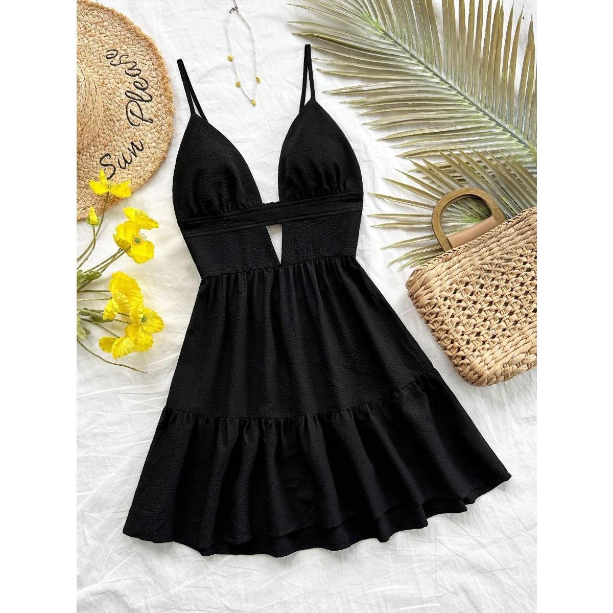 

Летние платья для отпуска Сексуальные платья без рукавов с открытой спиной и бретельками через шею L