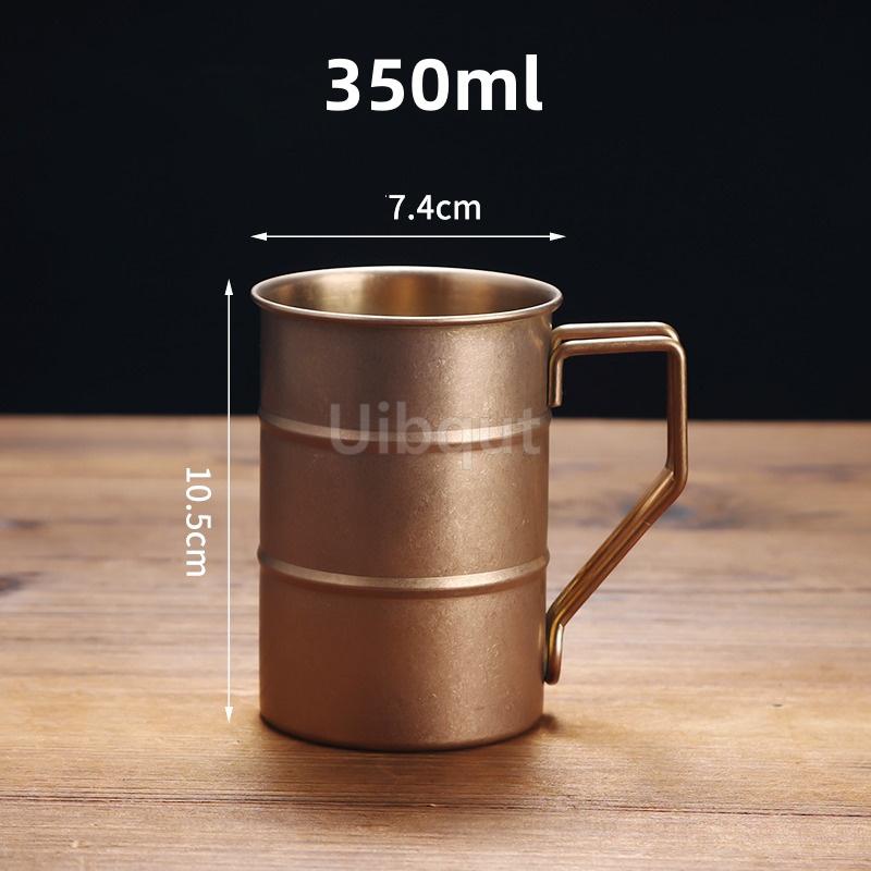 Retro Industrial Style Stainless Steel Beer Mug 304 Vintage Cold Drink coffee wine Cup Outdoor Camping High Aesthetic Design