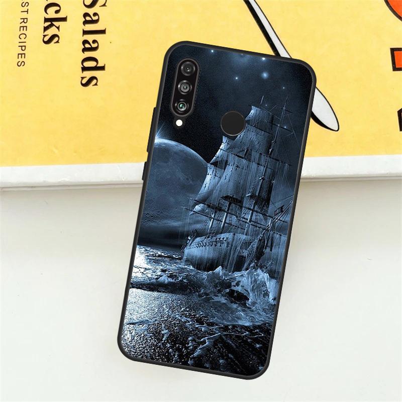 Sailing Pirate Ship Boat For Huawei Nova 9 10 SE 7i 8i 11i 12i 12s Y73 Y72 Y61 Y91 Y90 Y70 P30 P40 Lite Y60 Pro Case