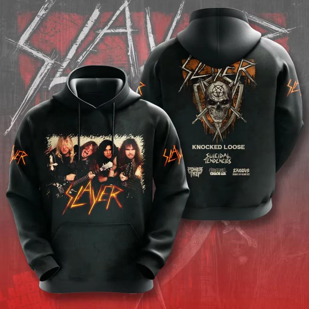 Rock Band Slayer Sweat à capuche imprimé 3D Hommes Femmes Mode Hip Hop Sweat à capuche Sweat-shirt Vêtements pour adultes Masculina Sudaderas Hombre