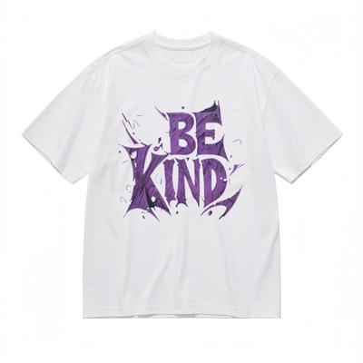 Men's Comfortable Breathable Comfy Classic T-Shirt Purple Be Kind Graphic Tee