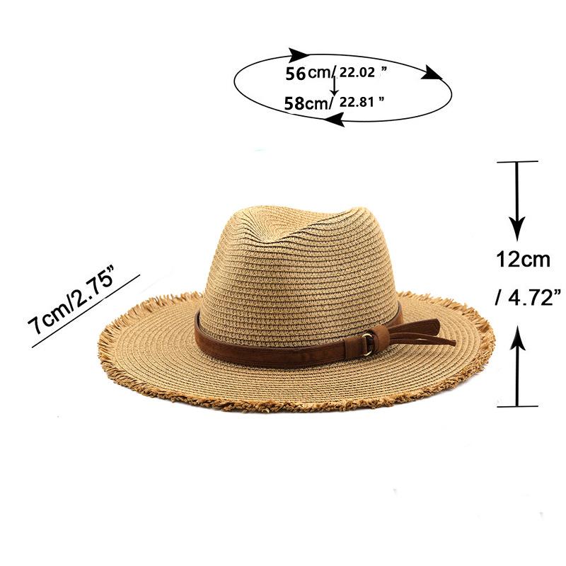 Spring and summer new outdoor travel sunshade burr edge jazz straw hat men and women sun protection big eaves hat