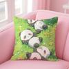 Fashion Cute Hand-Drawn Panda Animals Cushion Cover Linen Pillowcase Cover Soft Decor For Sofa Home Room