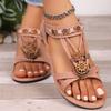 Women's Plus Size New Summer Ethnic Style Fashionable Versatile Flat Breathable Casual Sandals