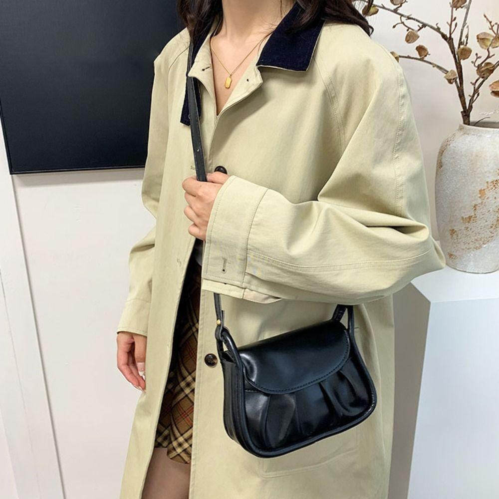 PU Leather Crossbody Underarm Bag Carrying Large Capacity Female Small Square Bags Waterproof Korean Style Elegant Shoulder Bag