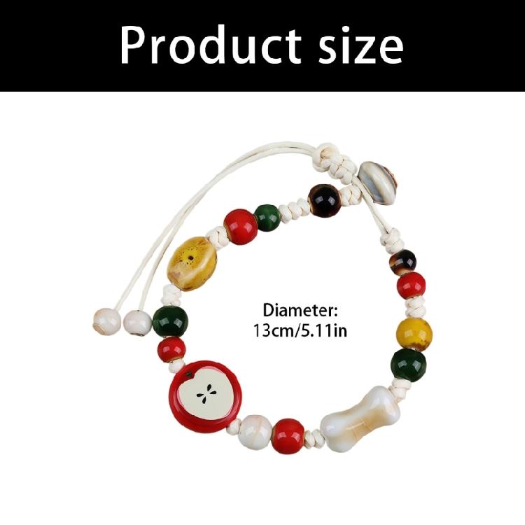 Elegant Handcrafted Ceramic Bead Bracelet With Animal Patterns Stretchy Design Travel Ethnic Wrist Accessory