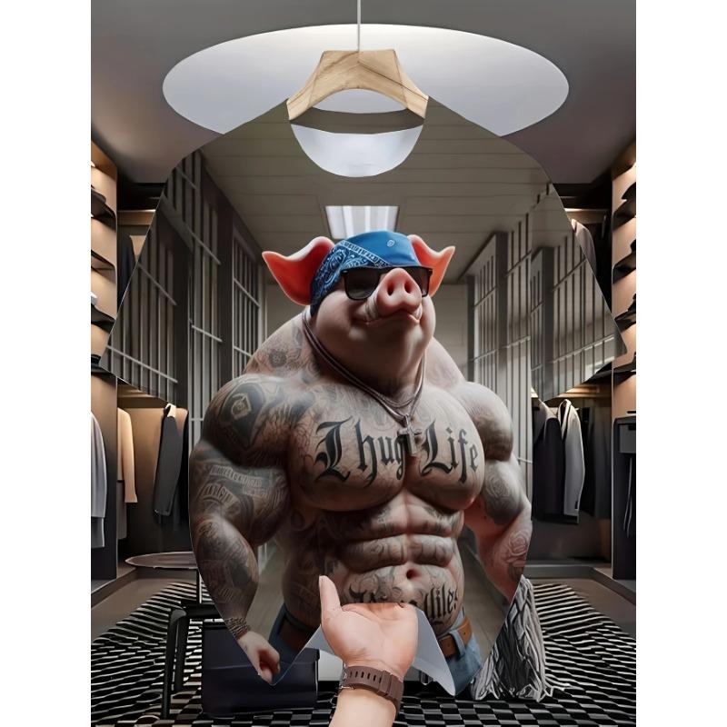 Men's 3D Cartoon Print T-Shirt - Casual Crew Neck T-shirt with Playful Cartoon Character Design