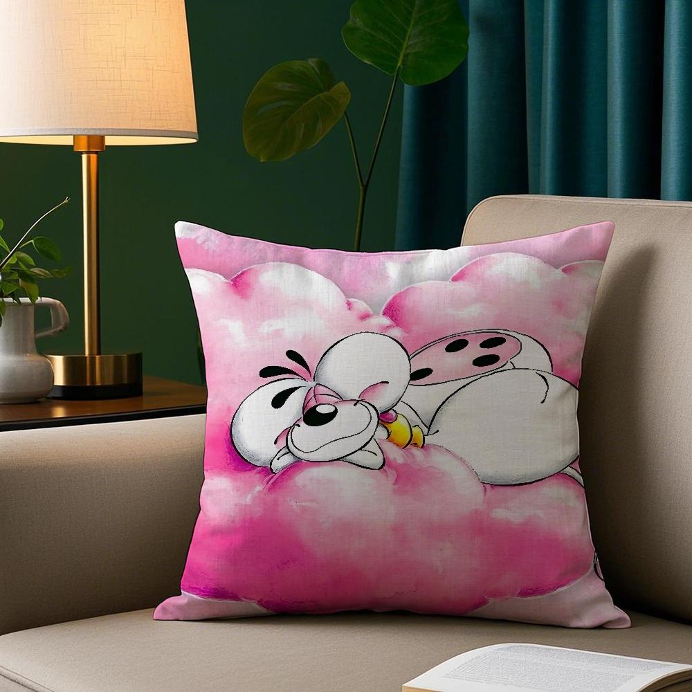Cartoon D-Diddl rat Pillow Case Plush Fabric Soft Pillowcase Double Sided Print Sofa Cushion Cover Throw