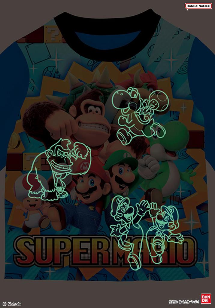 Kaitak Family Super Mario Kids' Illuminating Pajamas, Long Sleeve, Spring/Autumn, Sizes 110cm, 120cm, and 130cm (110cm, Blue)