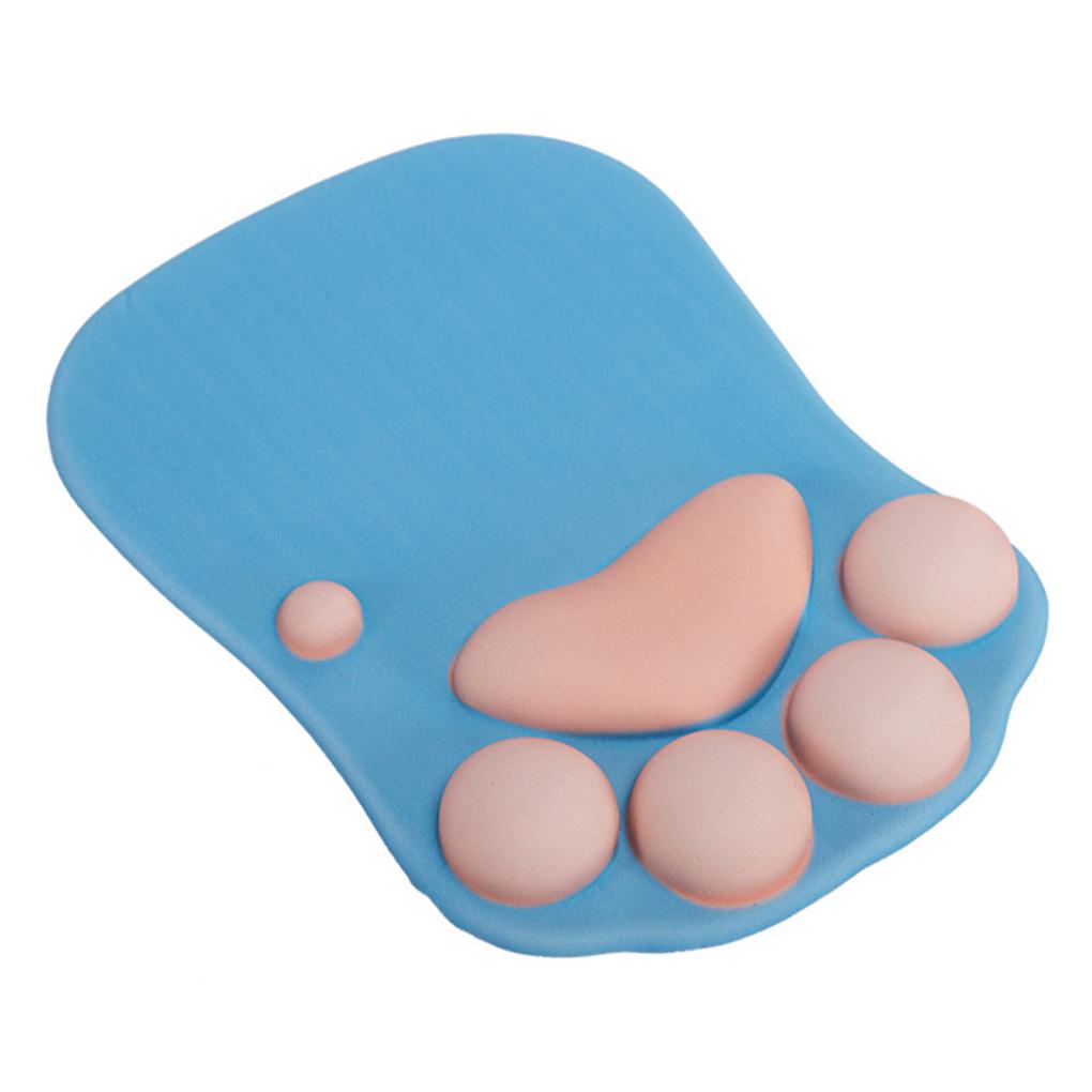 

7 Colors Lovely Cat Claw Mouse Pad Silicone Ultra Soft Mousepad with Wrist Rest Support Home Office Universal Computer Mice Mat світло-синій колір
