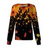 Women's Casual Long Sleeve Button Front Cardigan with Leaf Floral Print - Caregiver Uniform Top