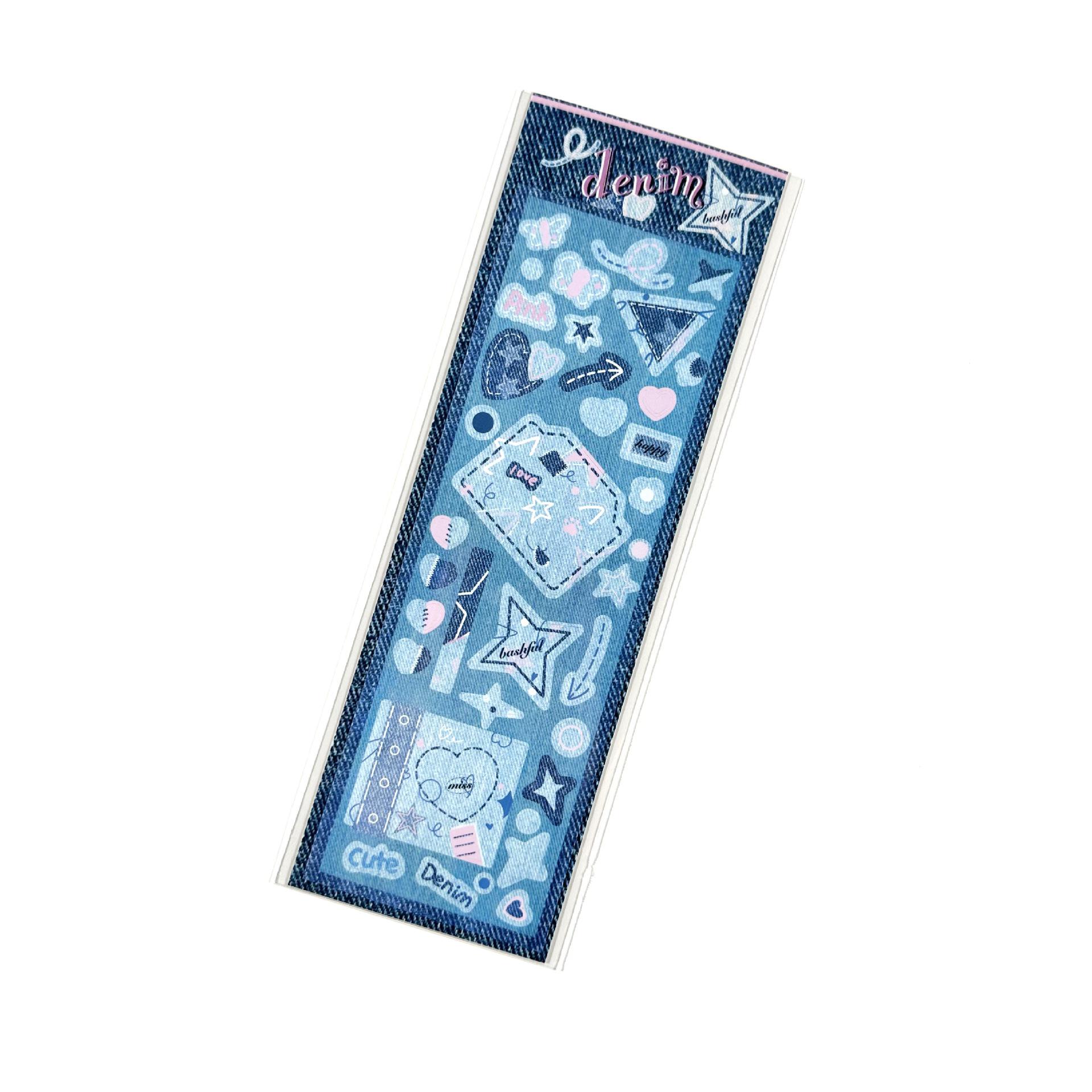 Coisini Retro Denim Style Stickers for Korean Y2K Journal DIY