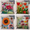 Nordic Watercolor Flower Pillowcase Soft Plush Decor Cartoon Floral Plant Cushion Cover for Sofa Home Children Room Pillow Case