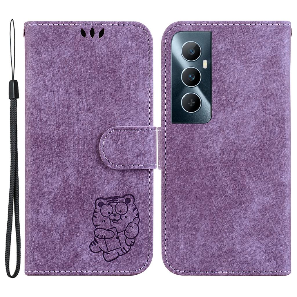 For Realme C65 4G Case Folio Book Stand Cute Tiger Leather Phone Cover