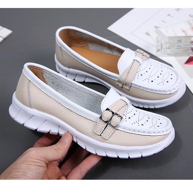 Scarpe estive da donna in vera pelle scarpe basse fatte a mano scarpe casual mocassini slip-on da donna ballerine scarpe da donna