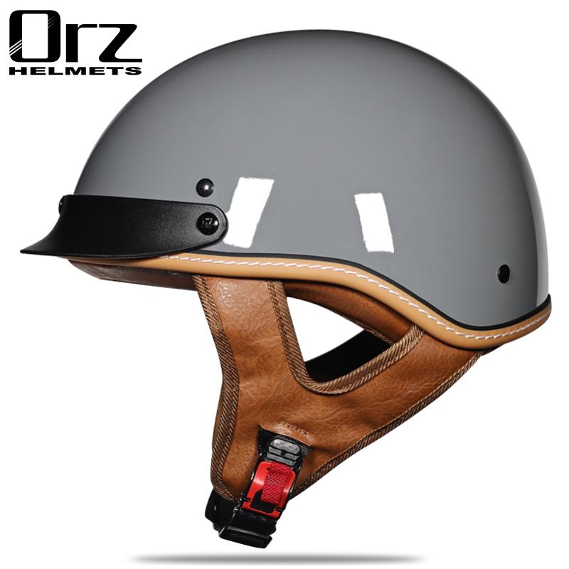 Retro and Vintage Half Open Face DOT Approved Motorcycle Helmet for Man and Woman