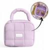 Ecarla Quilted Cosmetic Case with Handle Purple Ks139Fio