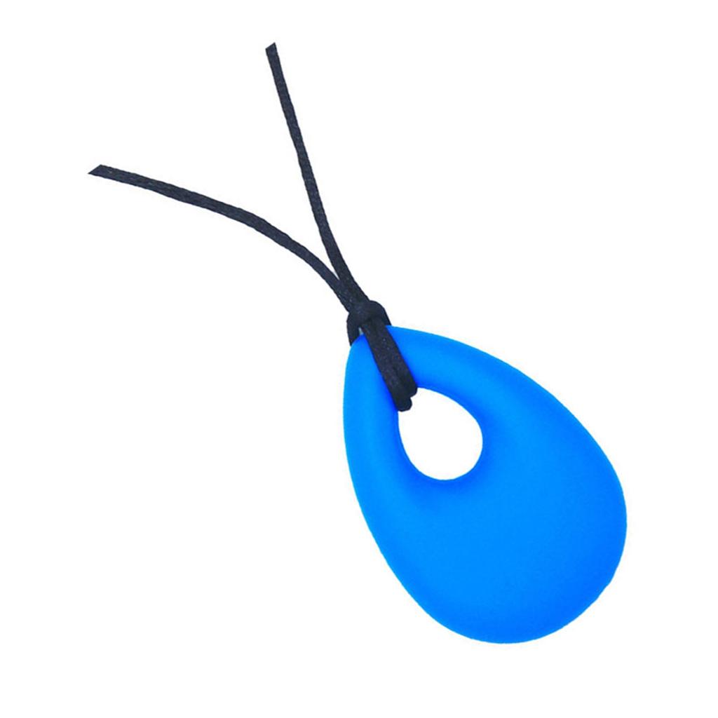 Colier sigur și rafinat pentru bebeluși de mestecat, pandantiv moale din silicon în formă de lacrimă, colier pentru dentiție, jucărie senzorială