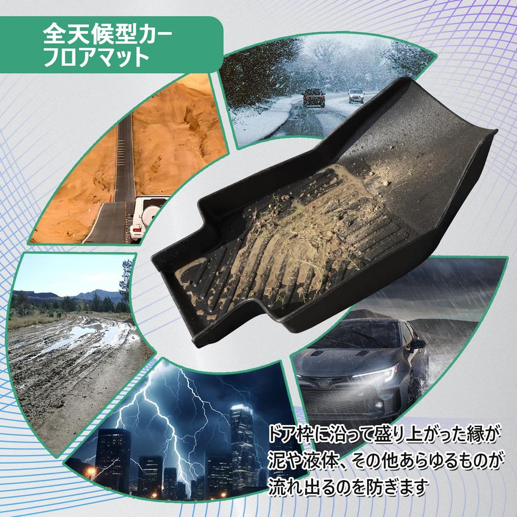 OFriendauto 3D TPE All-Weather Floor Mats 3PC Set for Toyota Prius 50 Series ZVW50 ZVW51 ZVW55 (2016-2022) / Waterproof Custom Liner