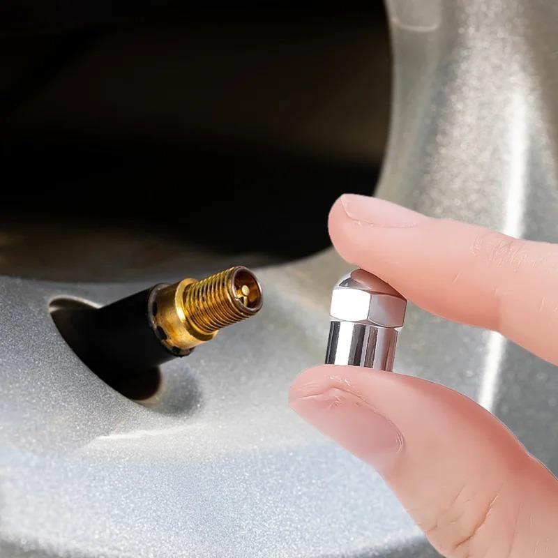 50PCS Car Tire Valve Caps Round Head Chrome Plating Dust Proof Covers Cars Motorcycles Bike Tyre Styling Valve Cap Decoration