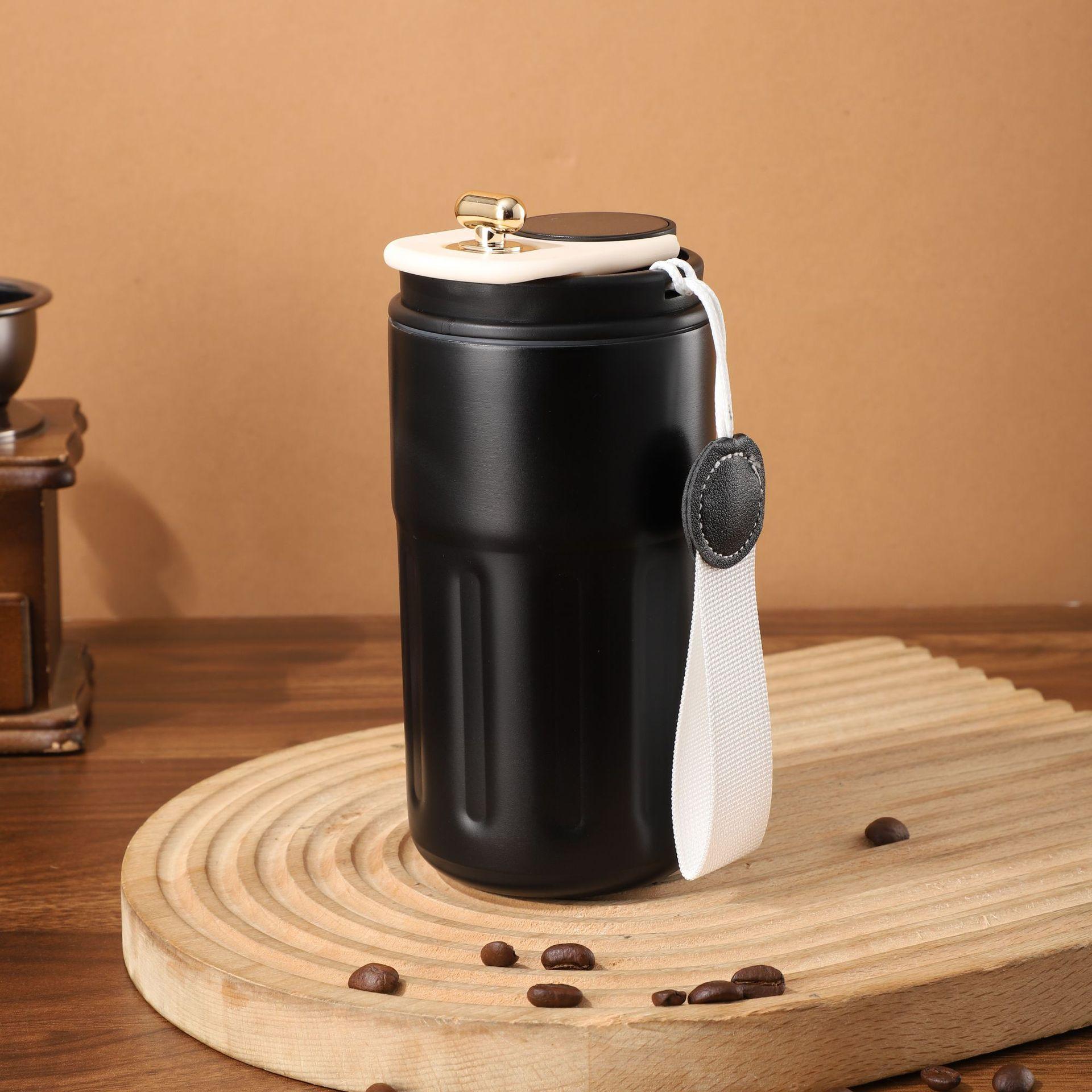 

Термокружка для кофе из нержавеющей стали 304, умная кофейная чашка высокой ценности, офисная чашка для молока, подарочная чашка 450ml чёрный