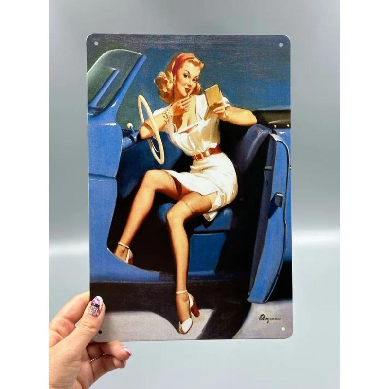 Auto Metal Wall Sign, Garage Bar Decor Plaque 20x30cm