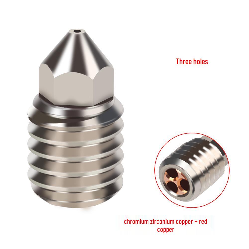 Bambu X1/P1P 3D Printer Brass CHT Clone Three-Hole High-Flow Hardened Steel Nozzle