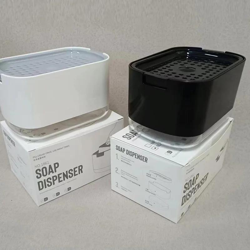 1 Stück Einfache Haushalt Drucktyp Seifenbox Manuell Küche Spülmittel Pressbox Schwamm Presse Seifenspender Küchenbedarf
