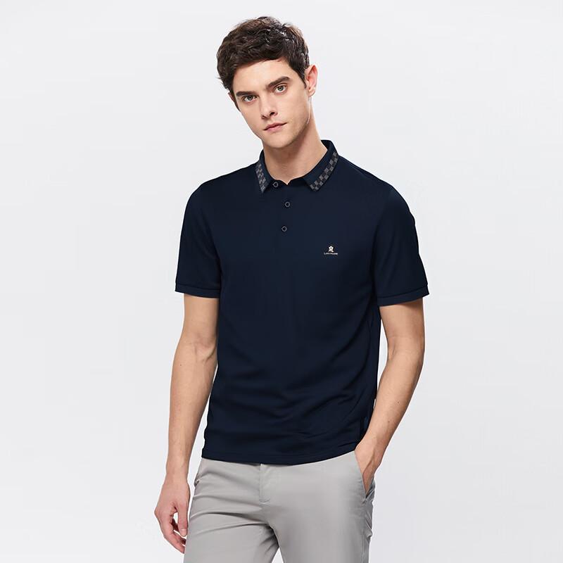 MONTAGUT Men's Silk Blend Jacquard Polo Shirt
