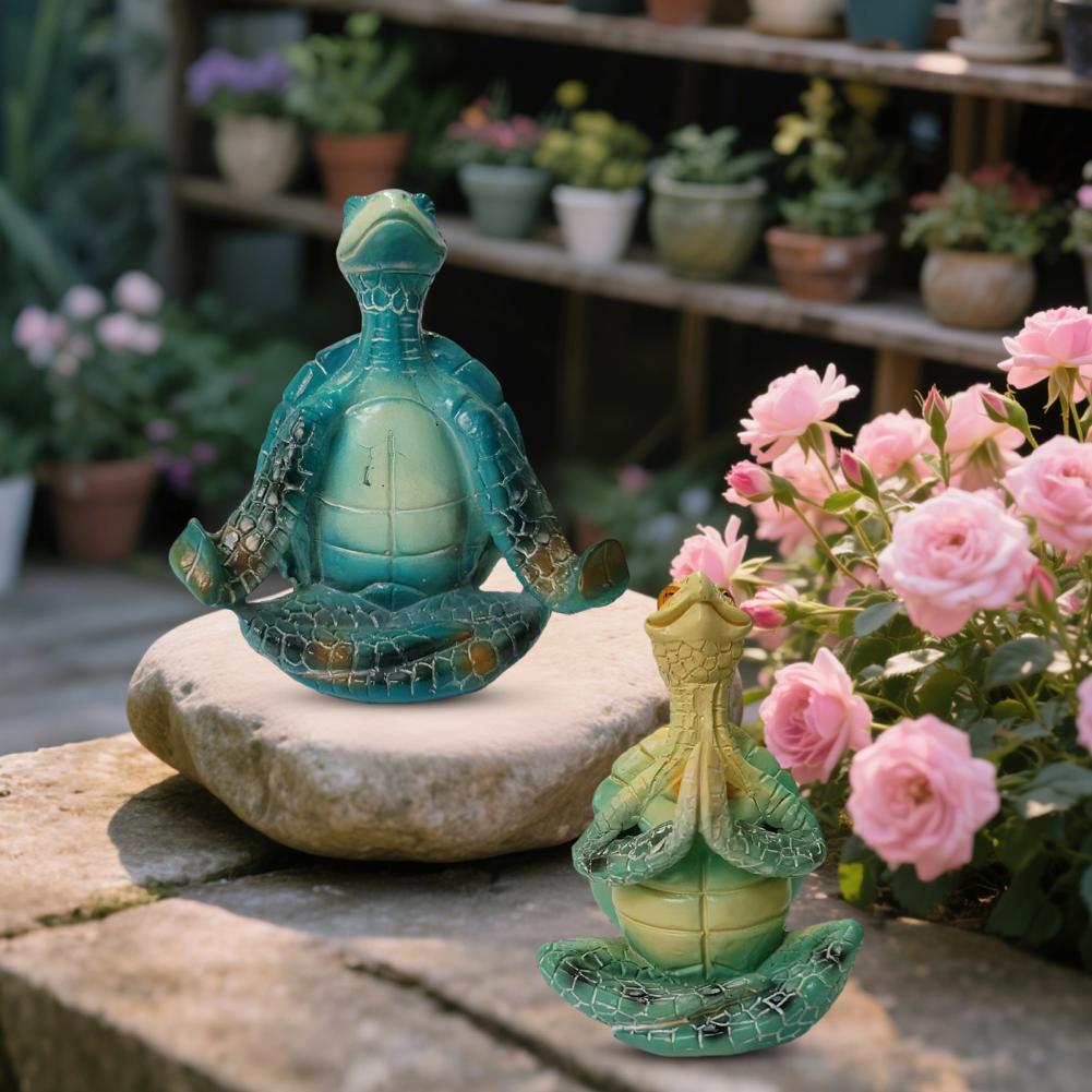 Meditation Turtle Ornament Yoga Turtle Decoration Sitting Tortoise Figurine Sea Turtle Statue Home Office Decor