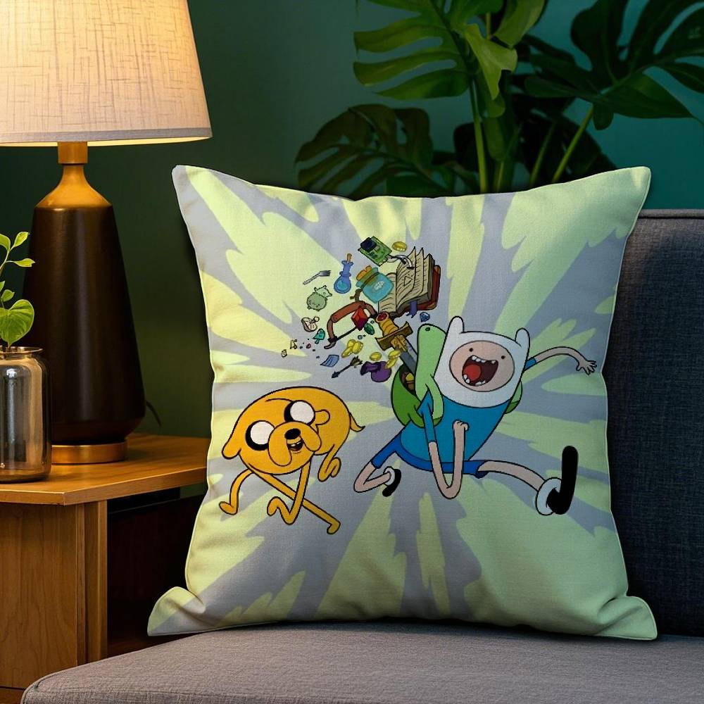 Cartoon A-AdventureS Time Pillow Case Sofa Living Room Bedroom Double-sided Printing Square Cushion Nap Time Pillow Case