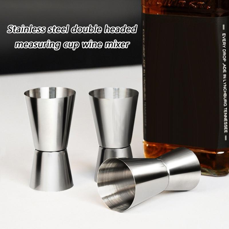 Twin Head Unchanging Steel Measuring Cup For Cocktails Baking 15ml 20ml 30ml 40ml Stable serving collection Equipment