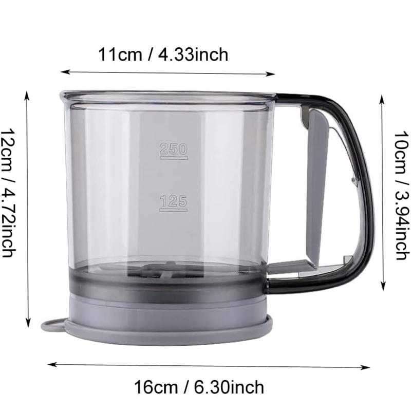 

LMETJMA Ручной полуавтоматический просеиватель муки 2 чашки Сито для муки Просеиватель сахара Шейкер для пудры Мелкая сетка с ручным прессом JT109