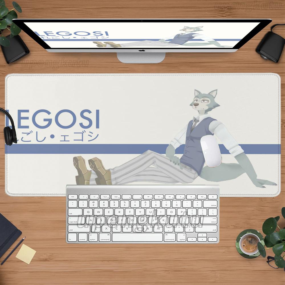 BEASTARS XXL xMM Gummi Rutschfestes Mauspads Schreibtisch Gaming Mauspads Große Schreibtischunterlage Geschenk für Jungen Computer Tastaturunterlage 800x400x2mm