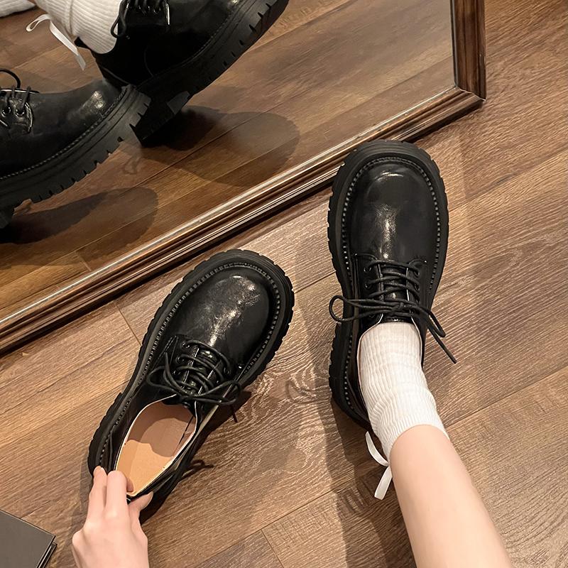 Fashion Retro Japanese Brown Loafers Thick Sole Height-Increasing Leather Women's Pumps Autumn 2024 New Mary Janes Lolita Platform Shoes