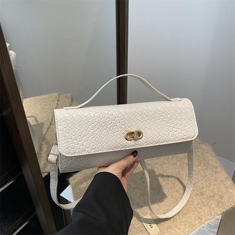 

Нишевая повседневная простая сумка-багет через плечо новая повседневная женская сумка-клатч модная маленькая квадратная сумка белый