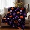 Pumpkin Coffee Fall Cartoon Anime Print Flannel Blanket Soft Warm Throw for Kids Bedroom Sofa Christmas Office Car