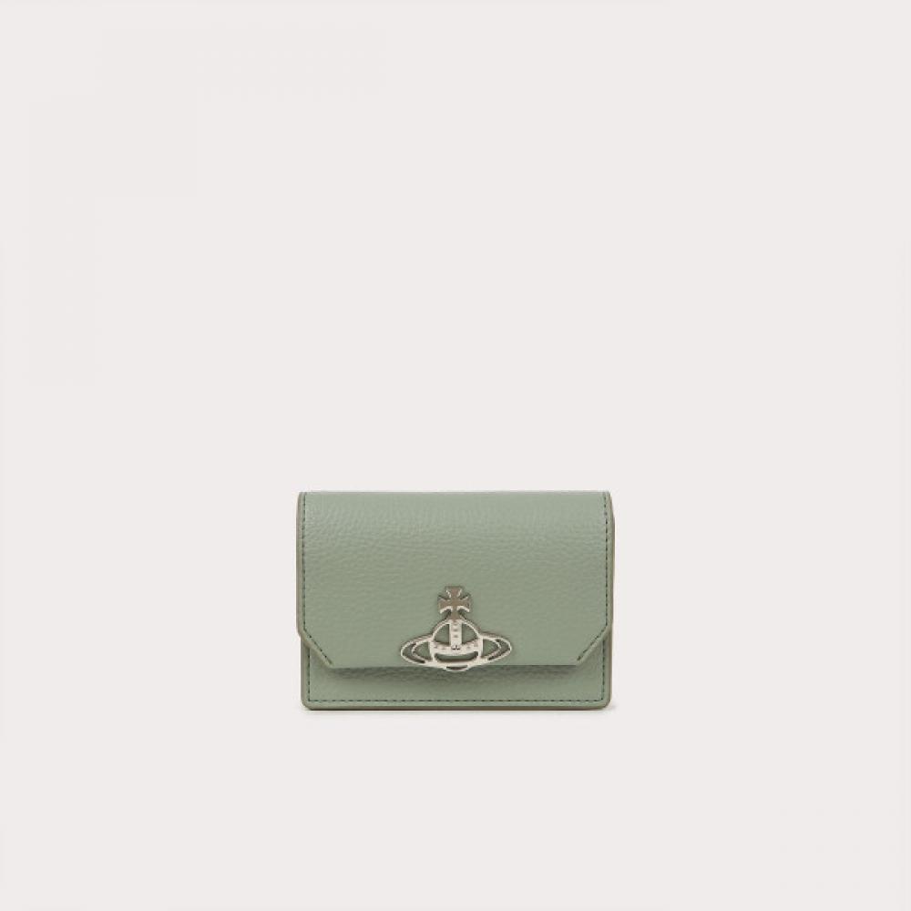 

Vivienne Westwood Direct Import Vegan Embossed Holder Business Card Holder Green painted