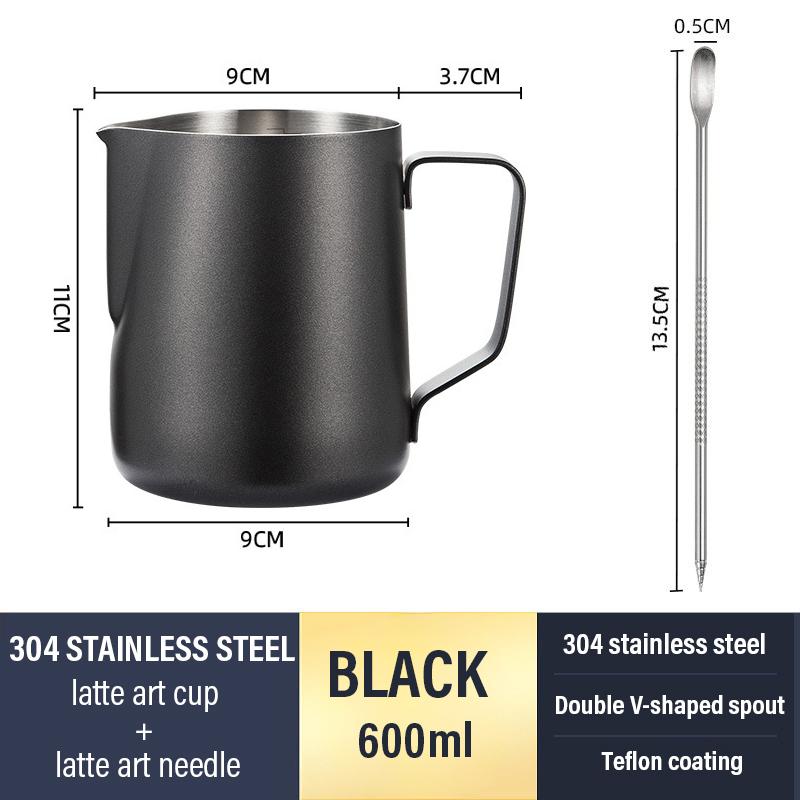 350/600ML Coffee Milk Jugs Stainless Steel Espresso Steaming Pitcher for Latte Art Milk Jug Frother Cup Bar Coffee Accessorie