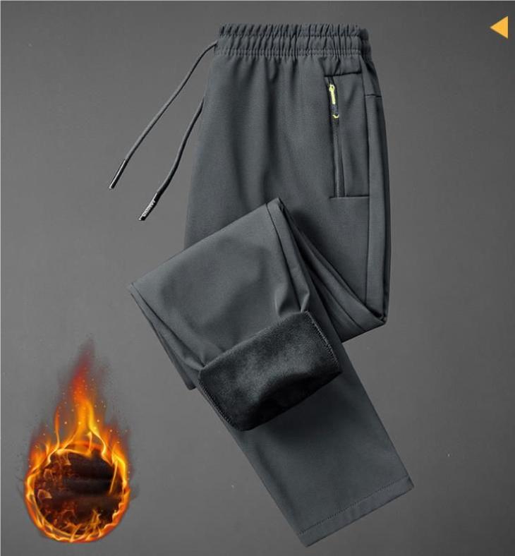 Women's Velvet-Lined Stretchy Windproof Pants | Active Comfort with Zip Pocket Detail